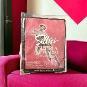 Silkies Sheer Leggings Vtg Nylon Spandex Queen-Taupe USA‎ MADE 100505 Retro NEW